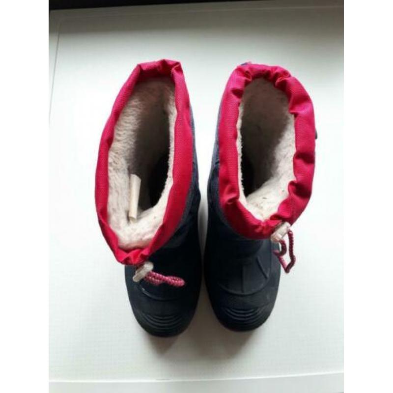 Mooie meisjes snowboots blauw met roze
