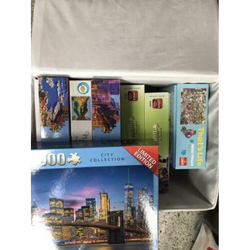 7 x 1000 stukjes en 1 x 2000 stukjes puzzle