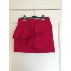 Isabel Marant Etoile rood ruffle rokje mt Fr 40 Nl 38
