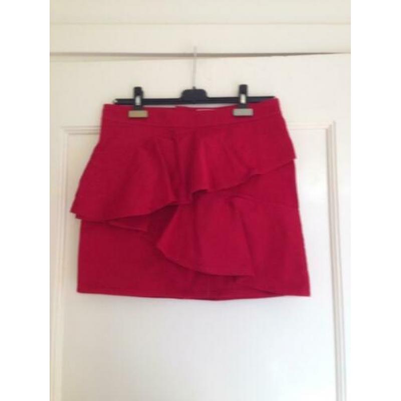 Isabel Marant Etoile rood ruffle rokje mt Fr 40 Nl 38