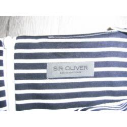 SIR OLIVER mt 36 blauw/wit gestreepte rok/skirt/kokerrok