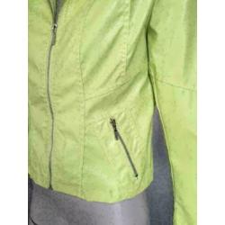 316 Chic&Jeune Maat 36=S geel/groen jas zomer jack regenjas