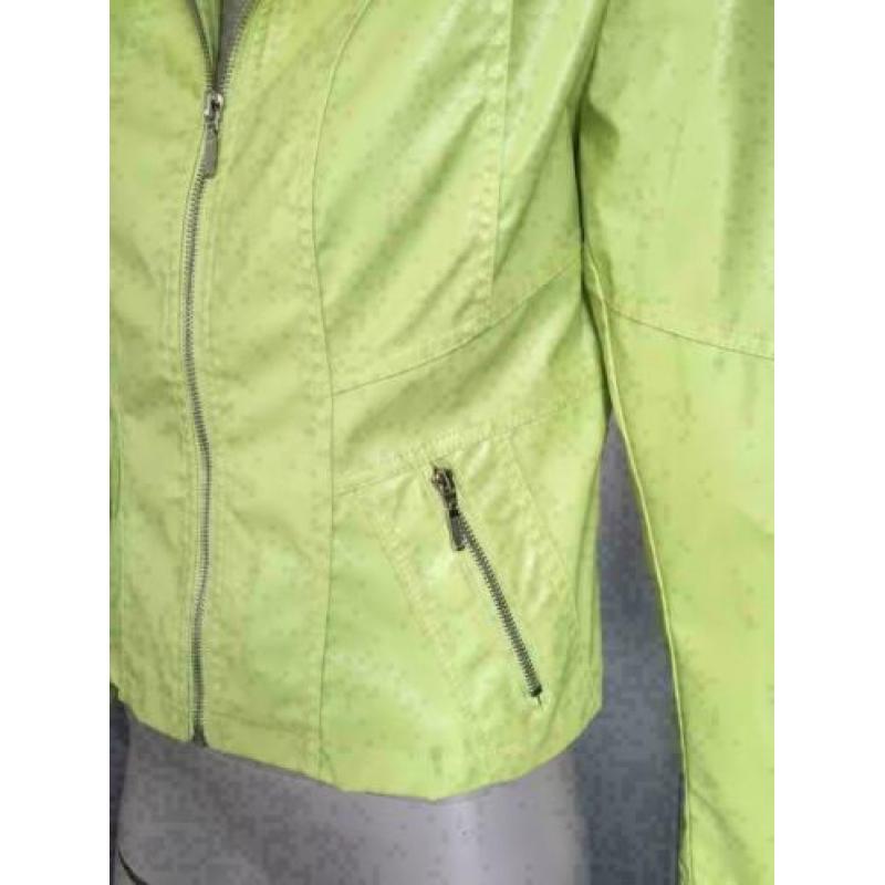 316 Chic&Jeune Maat 36=S geel/groen jas zomer jack regenjas