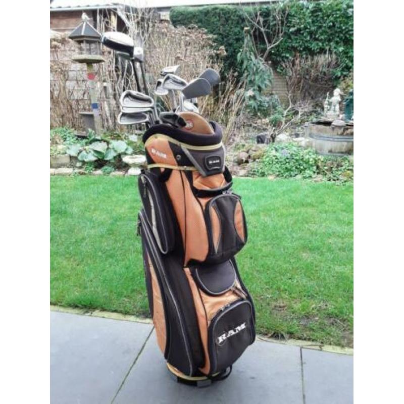 Mizuno heren golfset met nieuwe Cruiser trolley etc