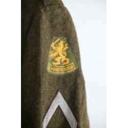 Vintage wollen jas cropped wol militair leger groen maat 38
