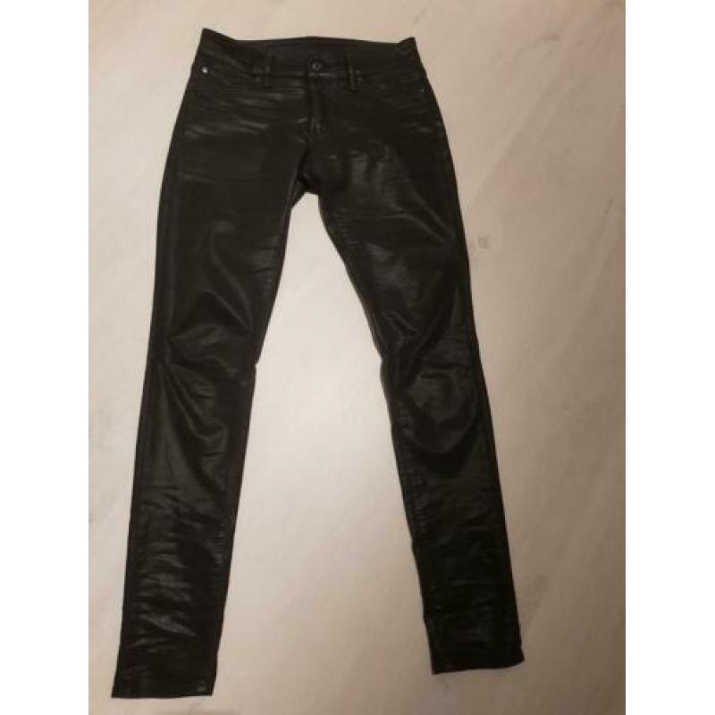 Ralph Lauren leder look jeans zwart mt 28-32.