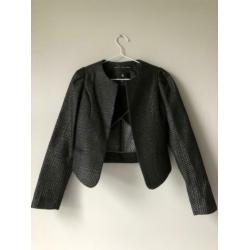 Korte zwarte blazer met glitter scotch & soda: maat 4