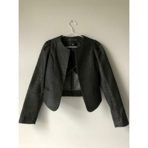 Korte zwarte blazer met glitter scotch & soda: maat 4