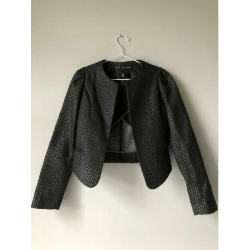 Korte zwarte blazer met glitter scotch & soda: maat 4