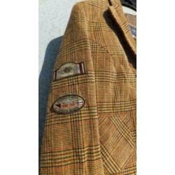 SCARVA WOMEN prachtige okergeel/bruin ruit blazer mt 38