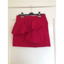 Isabel Marant Etoile rood ruffle rokje mt Fr 40 Nl 38