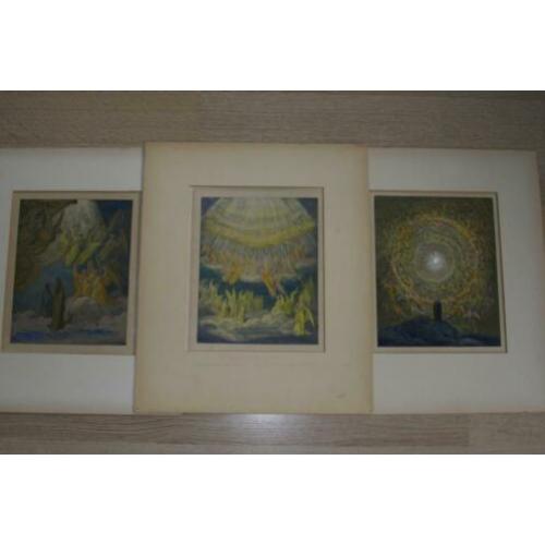 kleuren gravures Paradiso (3x) Gustave Doré