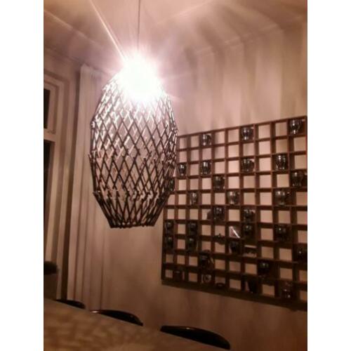 Unieke aparte verstelbare vervormbare vintage houten lamp