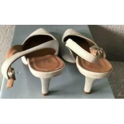 Manfield witte dames pump open maat 37