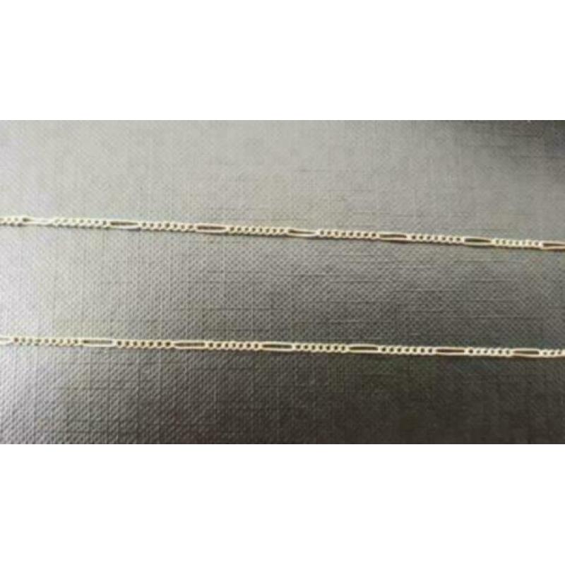 14 karaats figaro schakel ketting met goudmerk 585