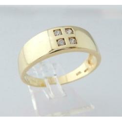 Grote 14 karaat Gouden Ring met 4 Witte Saffieren M19.75