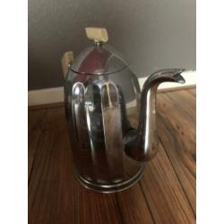 Mooie verchroomd koperen koffie en thee set