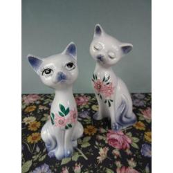 Prachtige Vintage Katten beeldjes 2 stuks