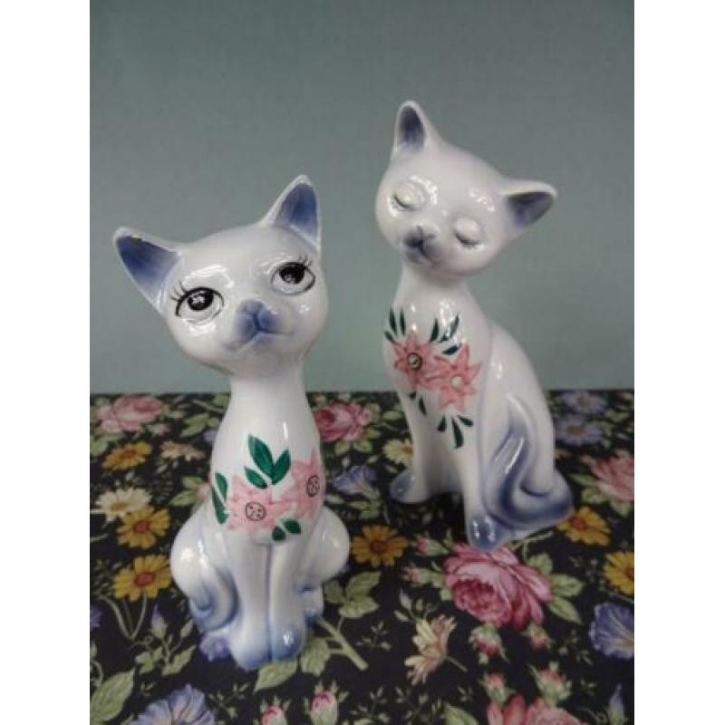 Prachtige Vintage Katten beeldjes 2 stuks