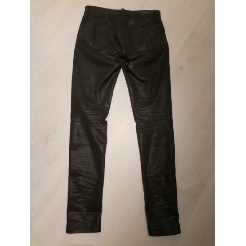 Ralph Lauren leder look jeans zwart mt 28-32.