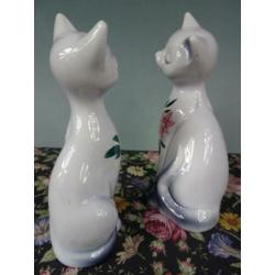 Prachtige Vintage Katten beeldjes 2 stuks