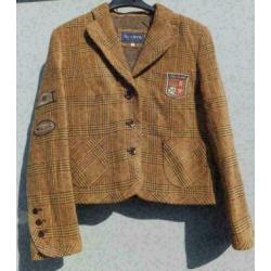 SCARVA WOMEN prachtige okergeel/bruin ruit blazer mt 38