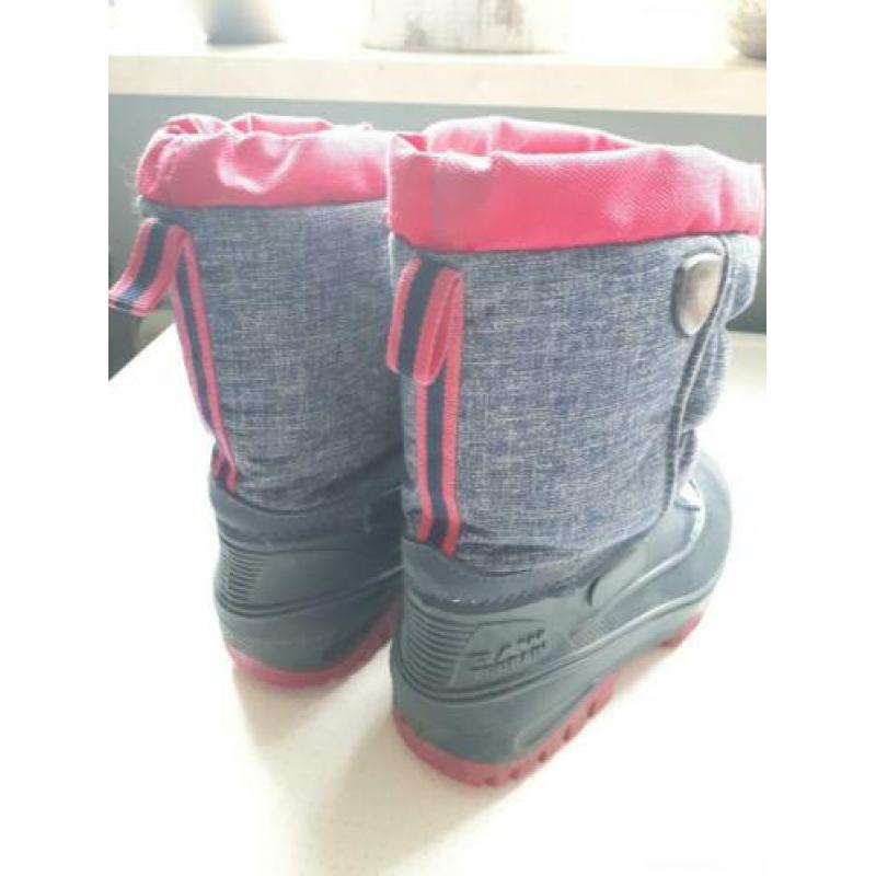 Mooie meisjes snowboots blauw met roze