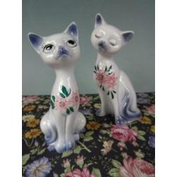 Prachtige Vintage Katten beeldjes 2 stuks