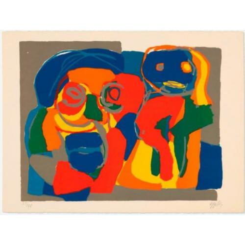 Karel Appel(1921)Kl Lithografie"Compositie Figuren" Ges Gen