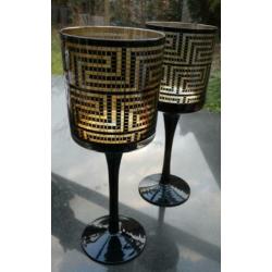 2 kaarsenhouder kandelaar zwart goud Scandinavian design