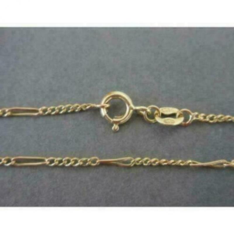 14 karaats figaro schakel ketting met goudmerk 585