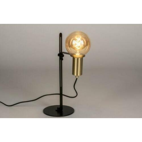 tafellamp bureau tafel bed bank lamp messing goud zwart