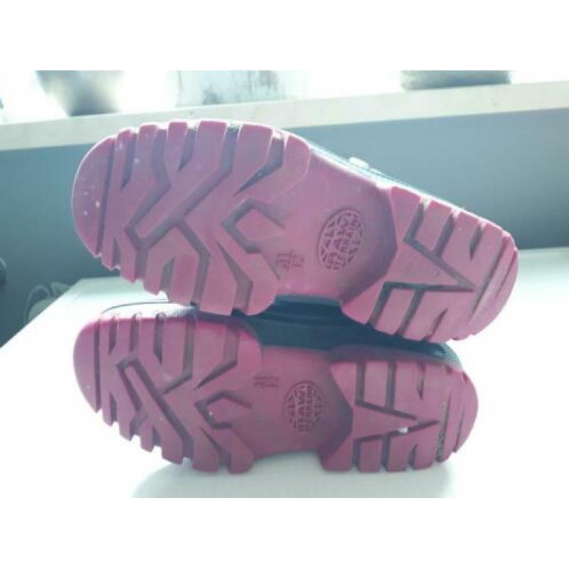 Mooie meisjes snowboots blauw met roze