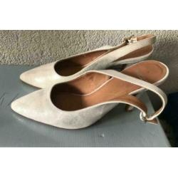 Manfield witte dames pump open maat 37