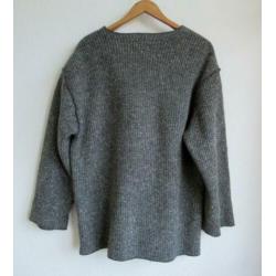 Taupe oversized wolmix vest van JC Rags - mt L