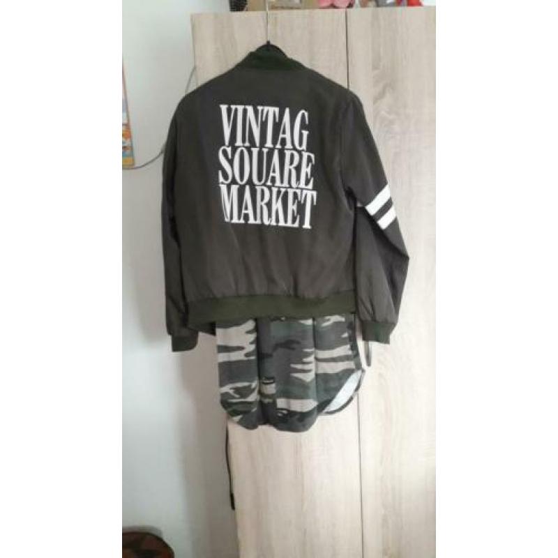 Nieuwe bomber jas en camouflage truitje mt m/s