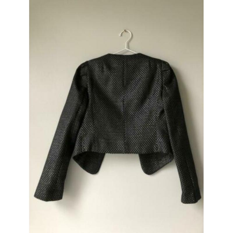 Korte zwarte blazer met glitter scotch & soda: maat 4