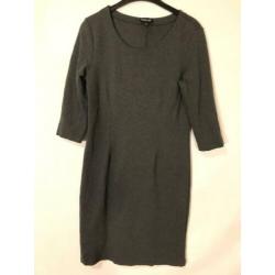 X6 Mara May Grijze Jurk 38 Kort Ronde Hals 3/4 Mouw Stretch