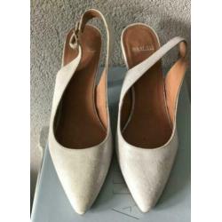 Manfield witte dames pump open maat 37