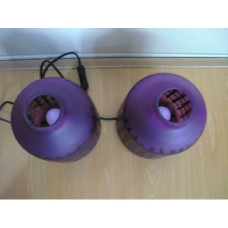 Tafellamp, schemerlamp, Ikea Koppar paars met zwart, 2 stuks