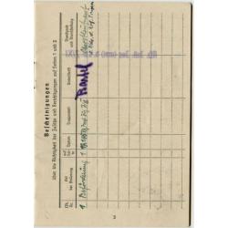 Soldbuch Luftwaffe Oorkonde KVK2 Oostfront Strafdienst