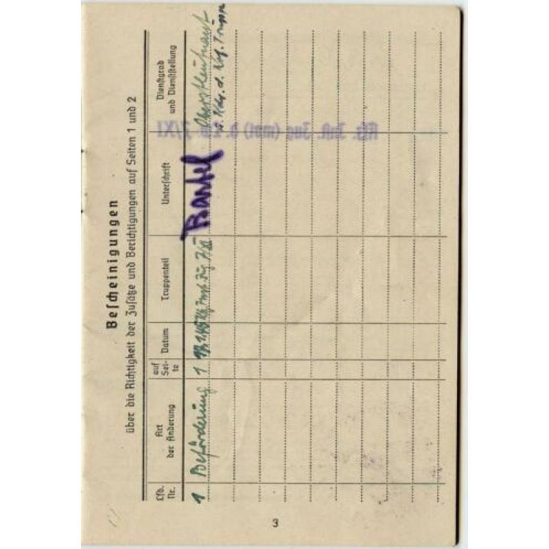 Soldbuch Luftwaffe Oorkonde KVK2 Oostfront Strafdienst