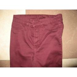 nieuwe mooie bordeauxrode skinny stretch jeans, mt 36