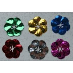 grote zak gekleurde metallic bloemen voor scrapbooking 30 mm