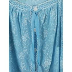 Blauw-witte jaren 60 kanten blouse.Mt XL