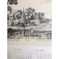 Kalender 1975 met 12 kopergravures van Jan van de Velde
