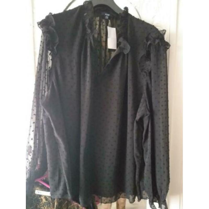 Zwarte NIEUWE blouse maat 54 NIEUW