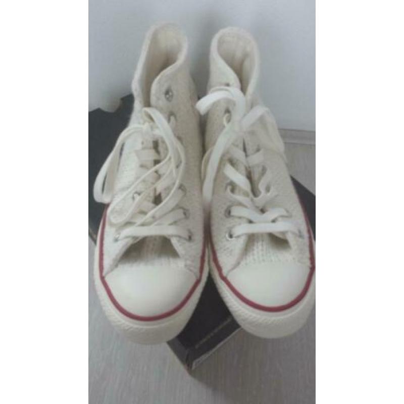ALL STARS witte gebreide halfhoge sneakers, maat 37 NEW