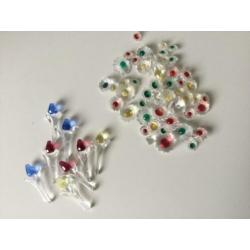 Swarovski schelp en bloemetjes.