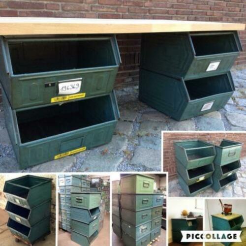 Industrieel Dressoir Kast Bureau onderstel > Magazijnbakken